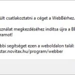 WebBér indítási képernyő sikeres csatlakozás