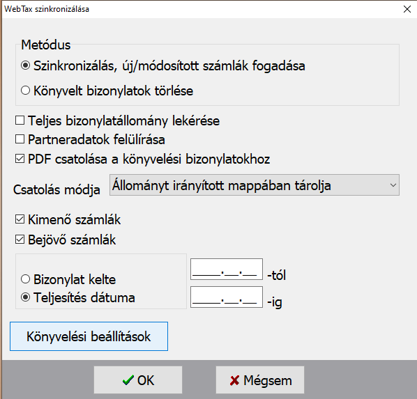 WebTax szinkronizálása