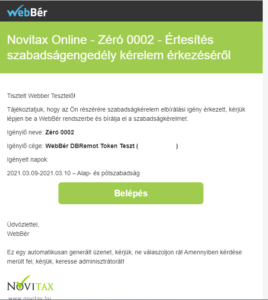 Szabadság engedély e-mail