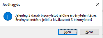 Technikai érvénytelenítés jóváhagyása