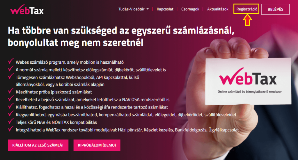 WebTax - Ügyfélkapu regisztráció