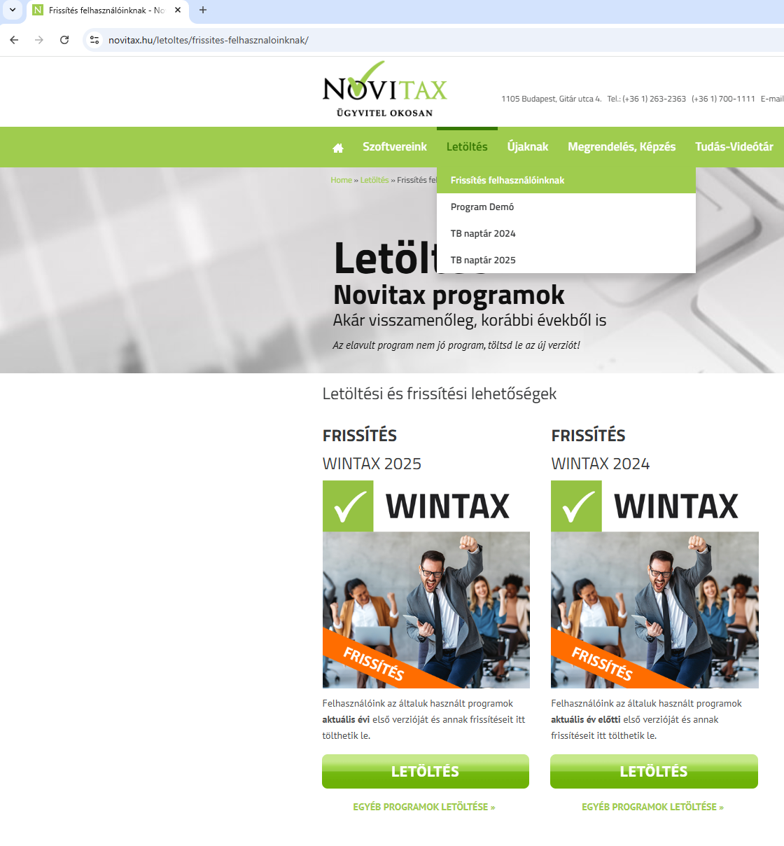 Telepitő letöltése