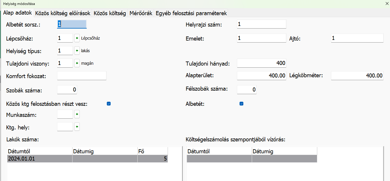 Helyiségek