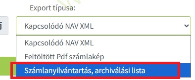 Archiválási lista