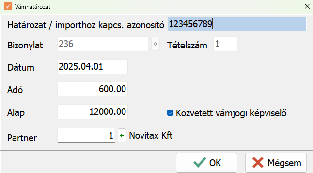 Vámhatározatok