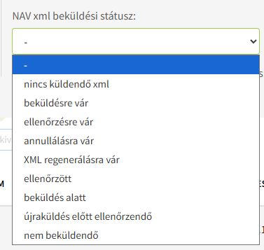 NAV állapot szűrés