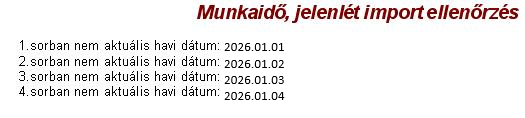 Időadat import hibalista