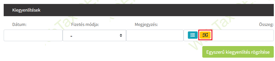 Eltérő devizanemű egyszerű kiegyenlítés