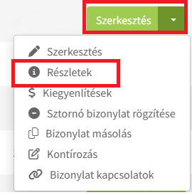 Bizonylat szerkesztése