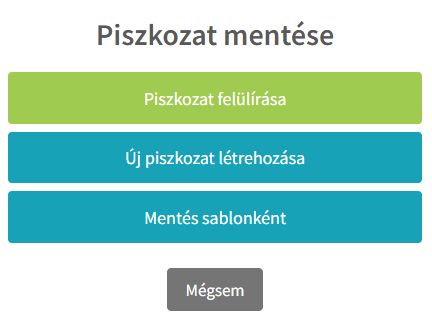 Piszkozat/sablon kezelése
