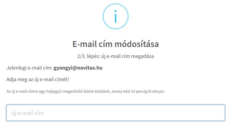 Új e-mail cím megadása