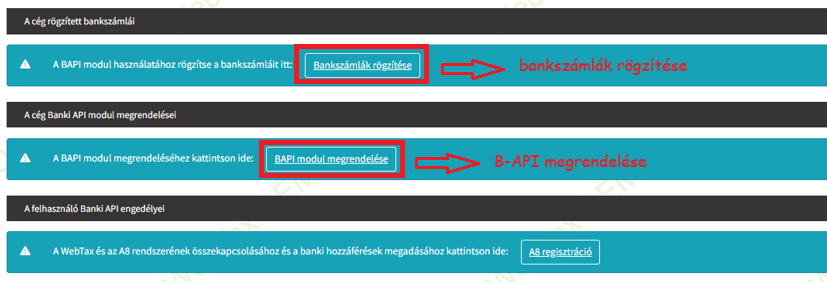 B-API beállítások