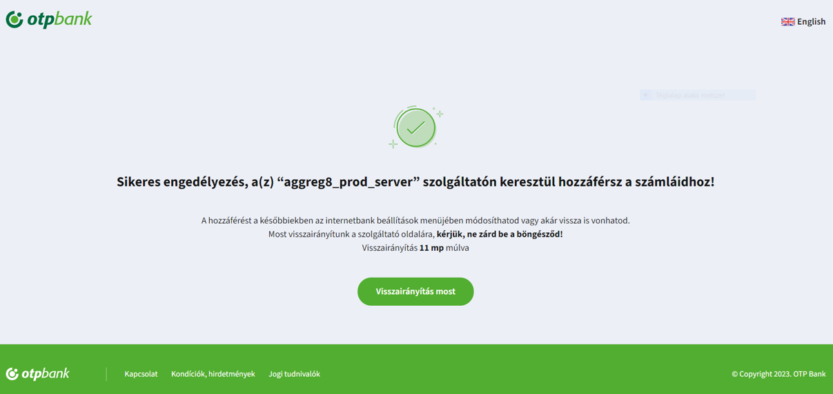 Sikeres regisztráció