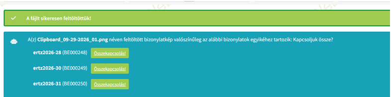 Több bizonylat csatolása